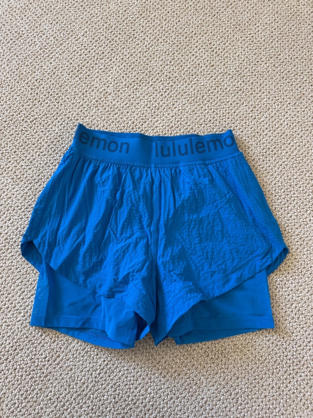 lululemon athletica Blue Layered Running Shorts